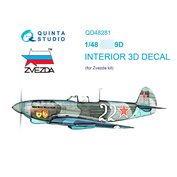 QD48281 Quinta Studio 1/48 3D Decal interior cabin Yakovlev-9D (Zvezda)