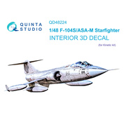 QD48224 Quinta Studio 1/48 3D Cabin Interior Decal F-104S/ASA-M (Kinetic)