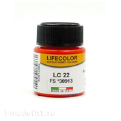 LC22 LifeColor Краска акриловая FLUO. RED FS *38913
