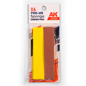 AK9551 AK Interactive Губка с зернистостью P500-600 (6 шт.) / Sponge P500-600 Grit (6 Units)
