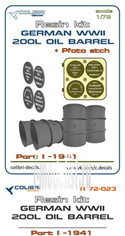 R72023 ColibriDecals 1/72 German WWII 200 I oil barrel 41-41 Part I