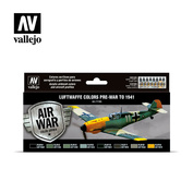 71165 Vallejo Набор акриловых красок `Model Air` Цвета люфтваффе с довоенного по 1941 год / Luftwaffe colors pre-war to 1941