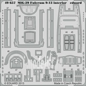 49657 Eduard 1/48 Фототравление для MiGG-29 Fulcrum 9-13 interior S.A.