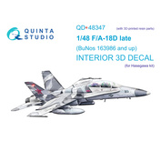 QD+48347 Quinta Studio 1/48 3D Декаль интерьера кабины FA-18D поздний (Hasegawa) (с 3D-печатными деталями)
