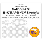 14367 KV Models 1/144 Paint mask for B-47 / B-47B / B-47E / RB-47H Stratojet + masks for wheels and wheels