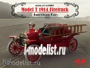 24004 ICM 1/24 Model T 1914 Firetruck, American fire truck