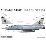 UR72101 Sunrise 1/72 Decal for Mirage 2000C 100-ans SPA124