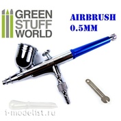 1568 Green Stuff World Аэрограф двойного действия GSW, 0,5 мм / Dual-action GSW Airbrush 0.5 mm