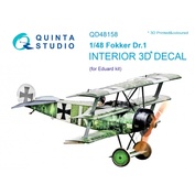 QD48158 Quinta Studio 1/48 3D Декаль интерьера кабины Fokker Dr.1 (для модели Eduard)