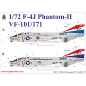 UR7210 Sunrise 1/72 Decal for F-4J Phantom-II VF-171, without stencil