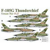 UR48262 Sunrise 1/48 Decal for F-105G Thunderchief Vietnam War Pt.2, since then. inscriptions