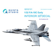 QD32101 Quinta Studio 1/32 3D Декаль интерьера кабины F/A-18C Early (для модели Academy)