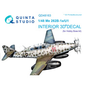 QD48163 Quinta Studio 1/48 3D Декаль интерьера кабины Me 262B-1a/U1 (для модели HobbyBoss)