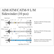 UR7237 UpRise 1/72 Декали для AIM/ATM/CATM-9 L/M Sidewinder (10 pcs)