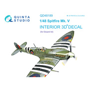 QD48189 Quinta Studio 1/48 3D Decal Interior cabin Spitfire Mk.V (for Eduard model)