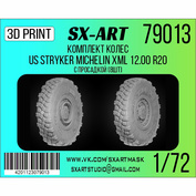 79013 SX-Art 1/72 Комплект колес US Stryker Michelin XML 12.00 R20 с просадкой (8 шт.)