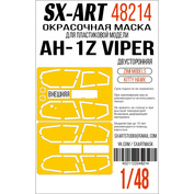 48214 SX-Art 1/48 Окрасочная маска AH-1Z Viper (Kitty Hawk) (Zimi Model) двусторонняя