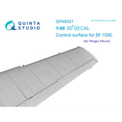 QP48001 Quinta Studio 1/48 Рулевые поверхности для Bf 109E (для модели Wingsy Kits)
