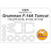 72976 KV Models 1/72 Маска окрасочная для Grumman F-14A Tomcat + маски на диски и колеса