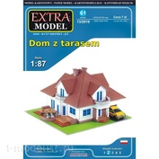 EM061 EXTRA MODEL 1/87 Модель из бумаги Dom z tarasem