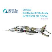 QD48303 Quinta Studio 1/48 3D Cabin Interior Decal Harrier Gr.1/Gr.3 Early (Kinetic)