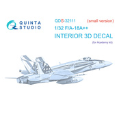 QDS-32111 Quinta Studio 1/32 3D Декаль интерьера кабины F/A-18A++ (Academy) (малая версия)