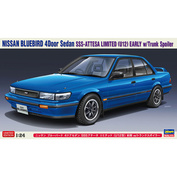 20562 Hasegawa 1/24 Автомобиль Nissan Bluebird 4Door Sedan SSS-Attesa Limited (U12) Early w/Trunk Spoiler