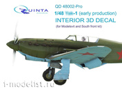 QD48002-Pro Quinta Studio 1/48 3D Декаль интерьера кабины Yakovlev-1 (ранние серии) (для модели Моделсвит/ЮФ)