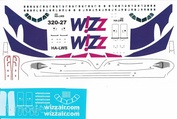 320-27 PasDecals 1/144 Декаль с использованием белой печати на Arbus A-320 WizzAir