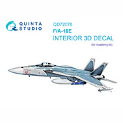QD72078 Quinta Studio 1/72 3D Декаль интерьера кабины F/A-18E (Academy)