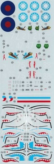 AMLD 72 033 AML 1/72 Decal & add-on pack 6 decal versions: Curtiss Hawk 81-A2 of China AF WWII