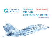 QDS-48395 Quinta Studio 1/48 3D Декаль интерьера кабины F-14A (HobbyBoss) (Малая версия)