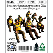 33001 SX-Art 1/32 Экипаж бомбардировщика США WWII в действии (8 фигур)