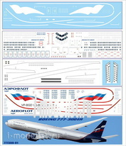 777300-01 PasDecals 1/144 Супер Декаль на Boing 777-300ER Звезда Аэрофлот (с элементами белой печати)