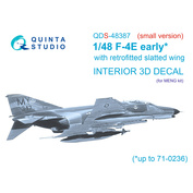 QDS-48387 Quinta Studio 1/48 3D Декаль интерьера кабины F-4E early с установленным предкрылком крыла (Meng) (Small version)