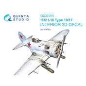 QD32205 Quinta Studio 1/32 3D Декаль интерьера кабины И-16 тип 10/17 (ICM)