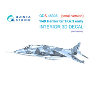 QDS-48303 Quinta Studio 1/48 3D Декаль интерьера кабины Harrier Gr.1/Gr.3 Early (Kinetic) (Малая версия)