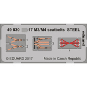 49830 Eduard 1/48 Фототравление С-17 M3/ M4 ремни СТАЛЬ