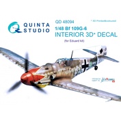 QD48094 Quinta Studio 1/48 3D Cabin Interior Decal Bf 109G-6 (for Eduard model)