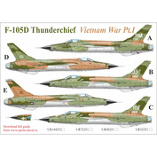 UR32251 UpRise 1/32 Декали для F-105D Thunderchief Vietnam War PT. 1, с тех. надписями