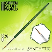 2329 Green Stuff World Кисть Синтетическая Размер 0 / GREEN SERIES Synthetic Brush - Size 0