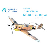 QD72102 Quinta Studio 1/72 3D Декаль интерьера кабины BF 109F-2/4 (Eduard)