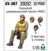 39092 SX-Art 1/35 Сидящий американский пилот WWII (2 фигуры + 4 головы)