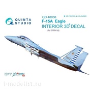 QD48038 Quinta Studio 3D Decal 1/48 of the interior cabin of the F-15A (for models GWH)