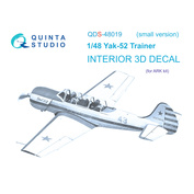 QDS-48019 Quinta Studio 1/48 3D Декаль интерьера кабины Як-52 (ARK) (Small version)