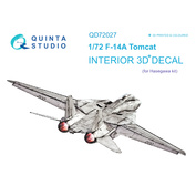 QD72027 Quinta Studio 1/72 3D Cabin Interior Decal F-14A (for Hasegawa model)