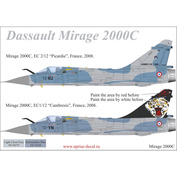 UR4869 Sunrise 1/48 Decal for Mirage 2000C EC2/12