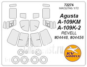 72274 KV Models 1/72 Набор окрасочных масок для Agusta A-109K-2 / A-109-KM + маски на диски и колеса
