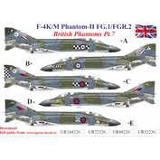 UR32226 Sunrise 1/32 Decal for F-4K/M British Phantom-II (FG.1/FGR.2) Pt.7, without those. inscriptions