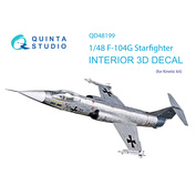QD48199 Quinta Studio 1/48 3D Decal of the interior of the cabin F-104G (Kinetic)